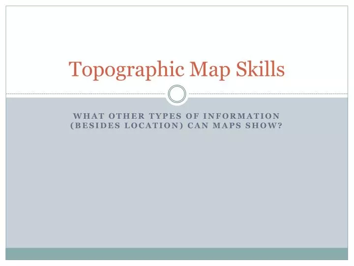 topographic map skills