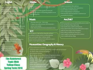 The Rainforest Topic Web Yellow Class Spring Term 2014