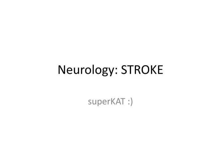 neurology stroke