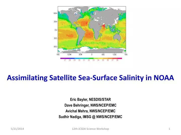 assimilating satellite sea surface salinity in noaa