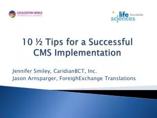 10 ½ Tips for a Successful CMS Implementation