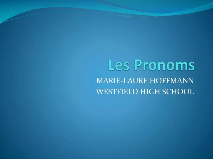 les pronoms