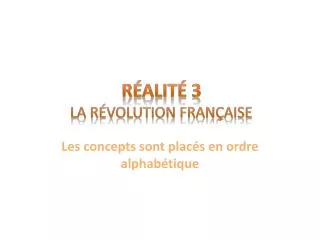r alit 3 la r volution fran aise