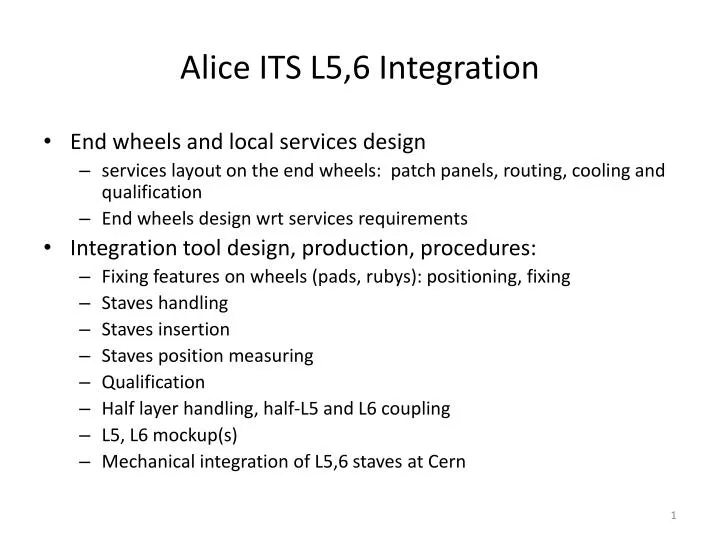 alice its l5 6 integration