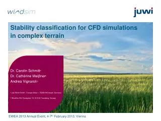Stability classification for CFD simulations in complex terrain