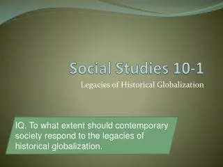 Social Studies 10-1