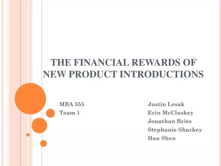the financial rewards of new product introductions