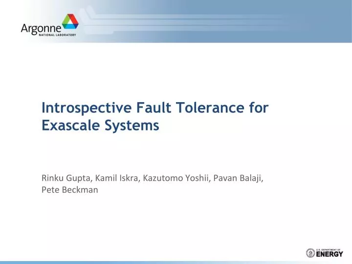 introspective fault tolerance for exascale systems
