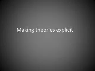 Making theories explicit