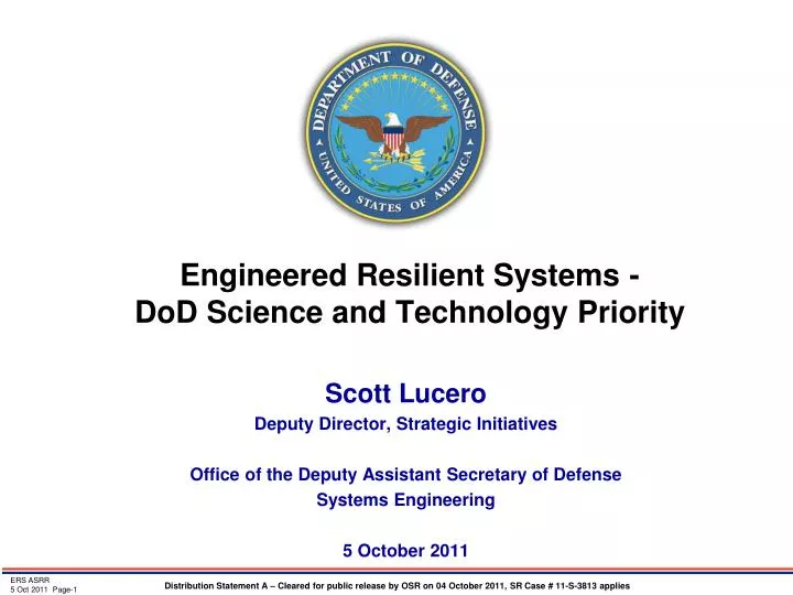 engineered resilient systems dod science and technology priority
