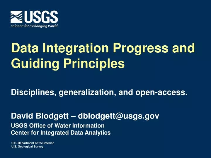 data integration progress and guiding principles