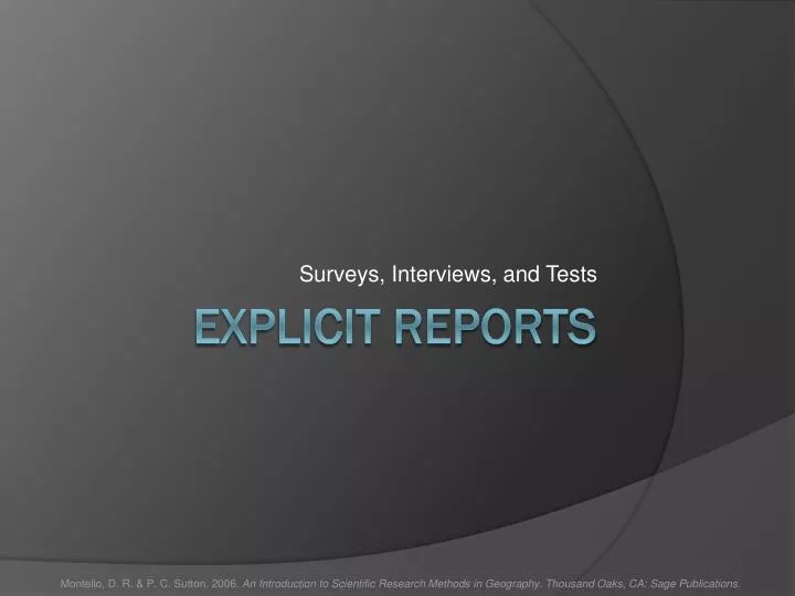 surveys interviews and tests