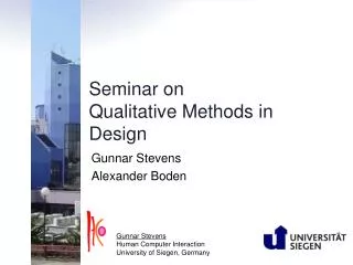 Seminar on Qualitative Methods in Design