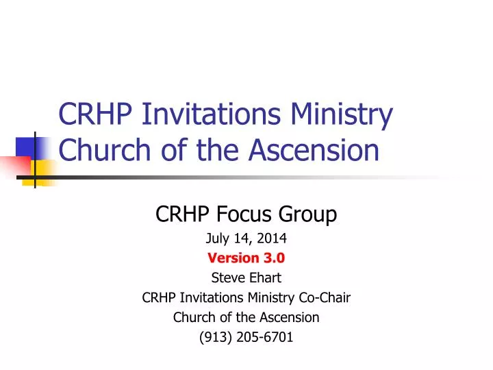 crhp invitations ministry church of the ascension