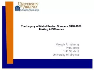 The Legacy of Mabel Keaton Staupers 1890-1989: Making A Difference