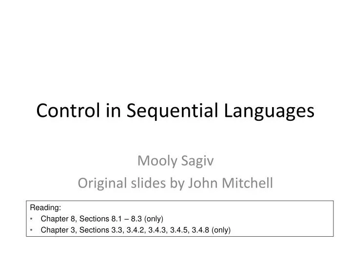 control in sequential languages