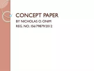 CONCEPT PAPER