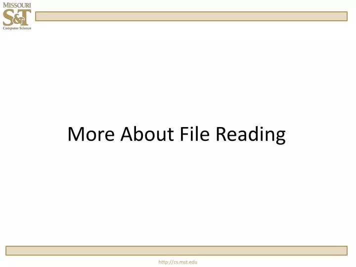 more about file reading