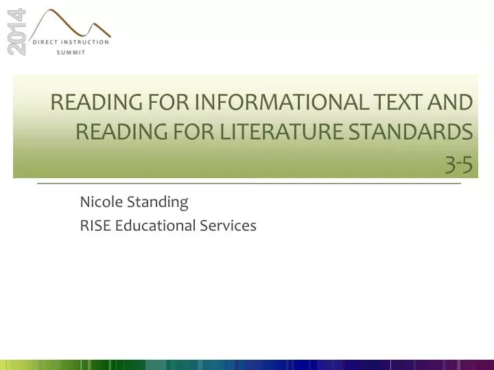 reading for informational text and reading for literature standards 3 5