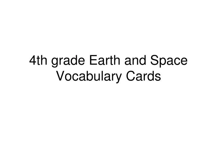 4th grade earth and space vocabulary cards