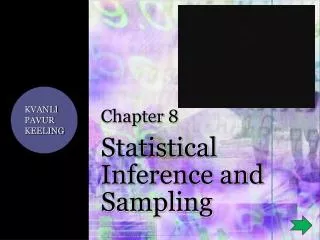 Chapter 8 Statistical Inference and Sampling