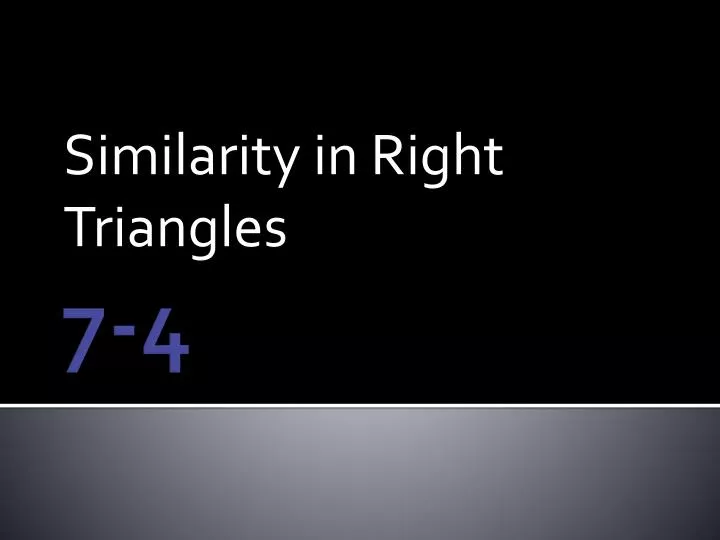 similarity in right triangles