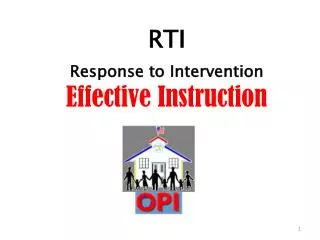 RTI Response to Intervention Effective Instruction