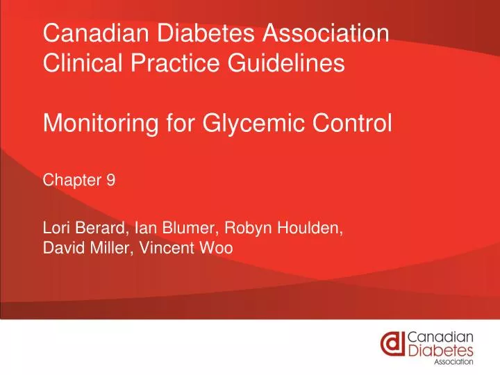 canadian diabetes association clinical practice guidelines monitoring for glycemic control