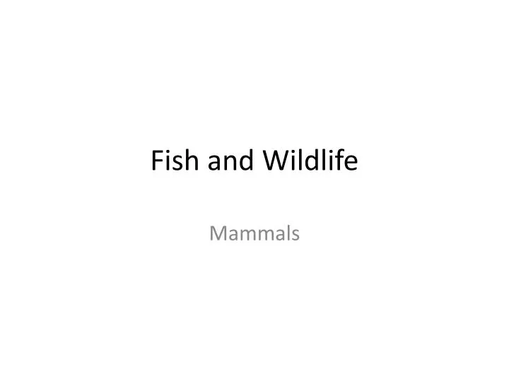 fish and wildlife