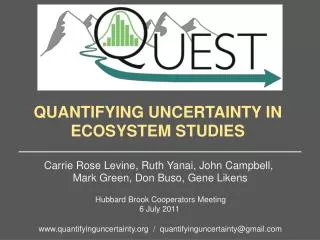 QUANTIFYING UNCERTAINTY IN ECOSYSTEM STUDIES