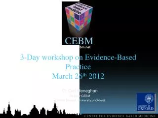 3-Day workshop on Evidence-Based Practice March 26 th 2012