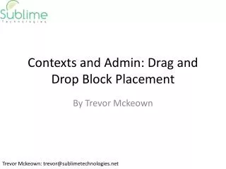 Contexts and Admin: Drag and Drop Block Placement
