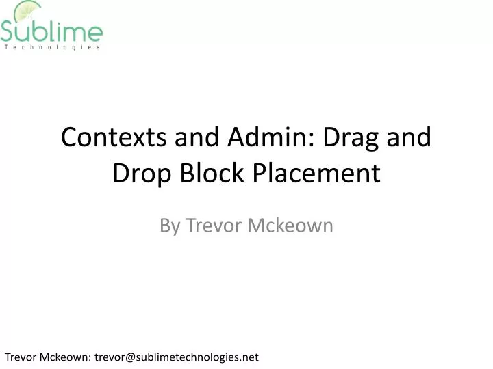 contexts and admin drag and drop block placement