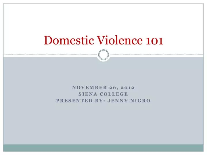 domestic violence 101