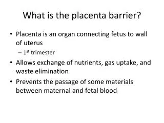 What is the placenta barrier?