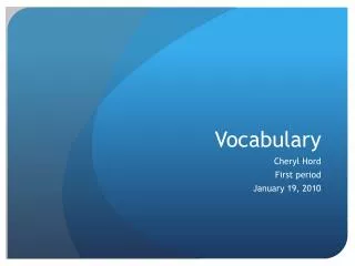 Vocabulary