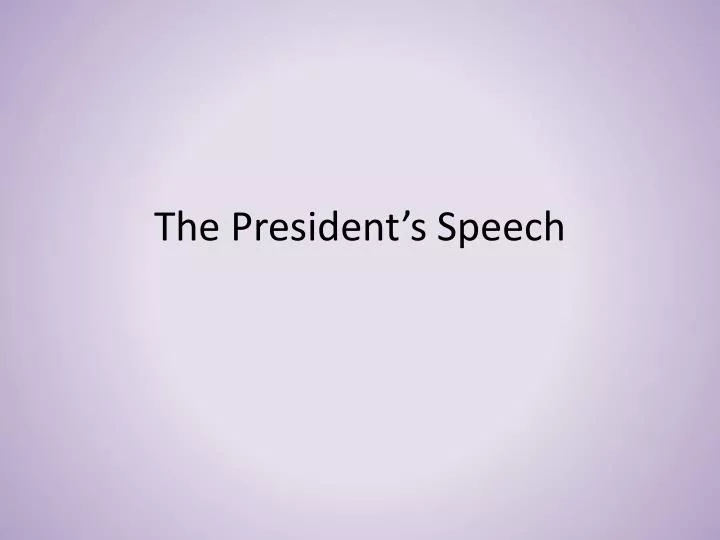 the president s speech