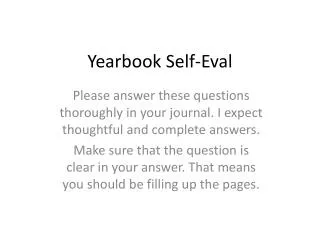 Yearbook Self- Eval