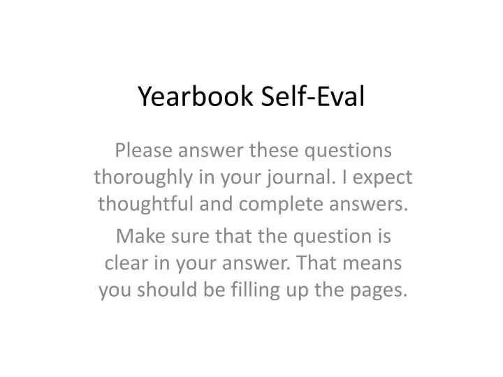 yearbook self eval