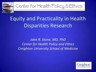 Equity and Practicality in Health Disparities Research