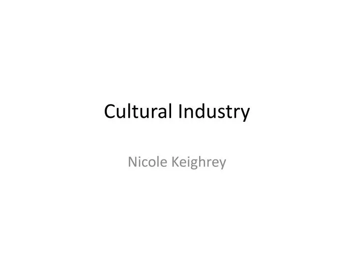 cultural industry