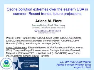 O zone pollution extremes over the eastern USA in summer: Recent trends, future projections