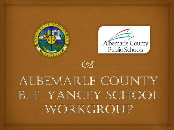 albemarle county b f yancey school workgroup