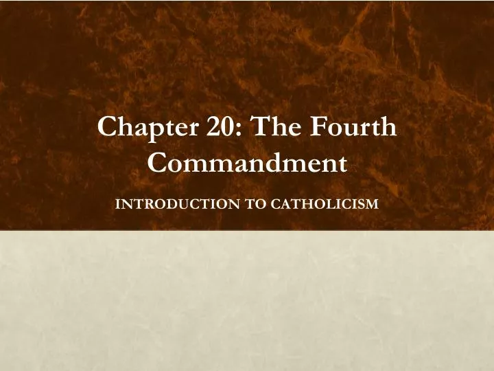 chapter 20 the fourth commandment