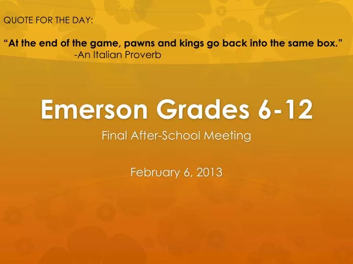 emerson grades 6 12