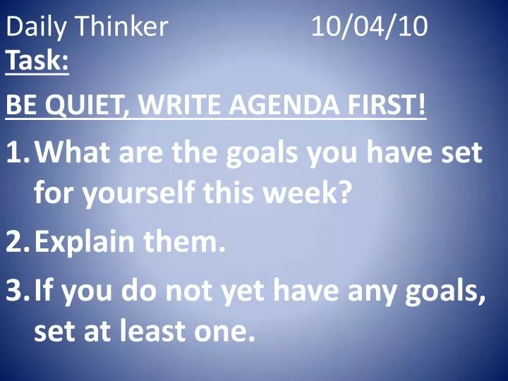 daily thinker 10 04 10