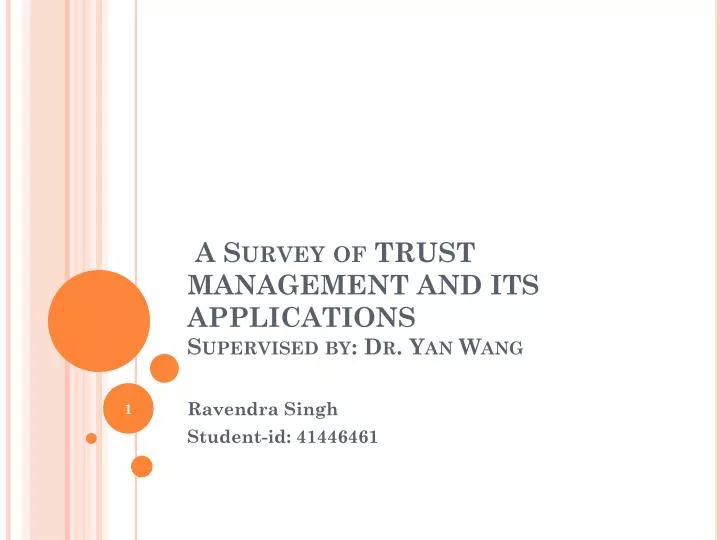 a survey of trust management and its applications supervised by dr yan wang