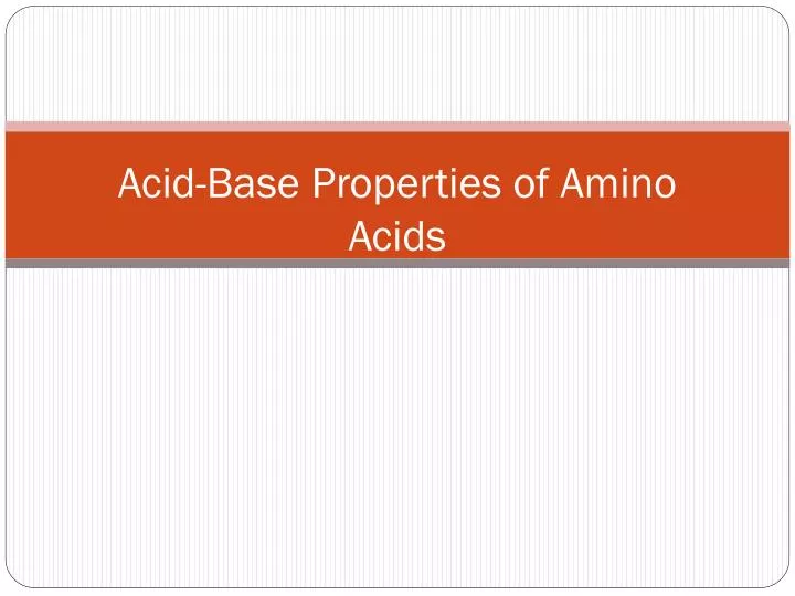 acid base properties of amino acids