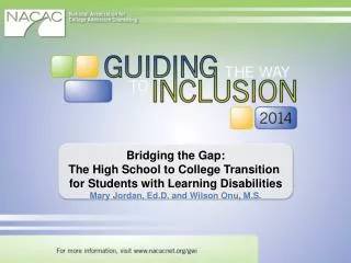Bridging the Gap: The High School to College Transition