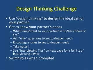 Design Thinking Challenge